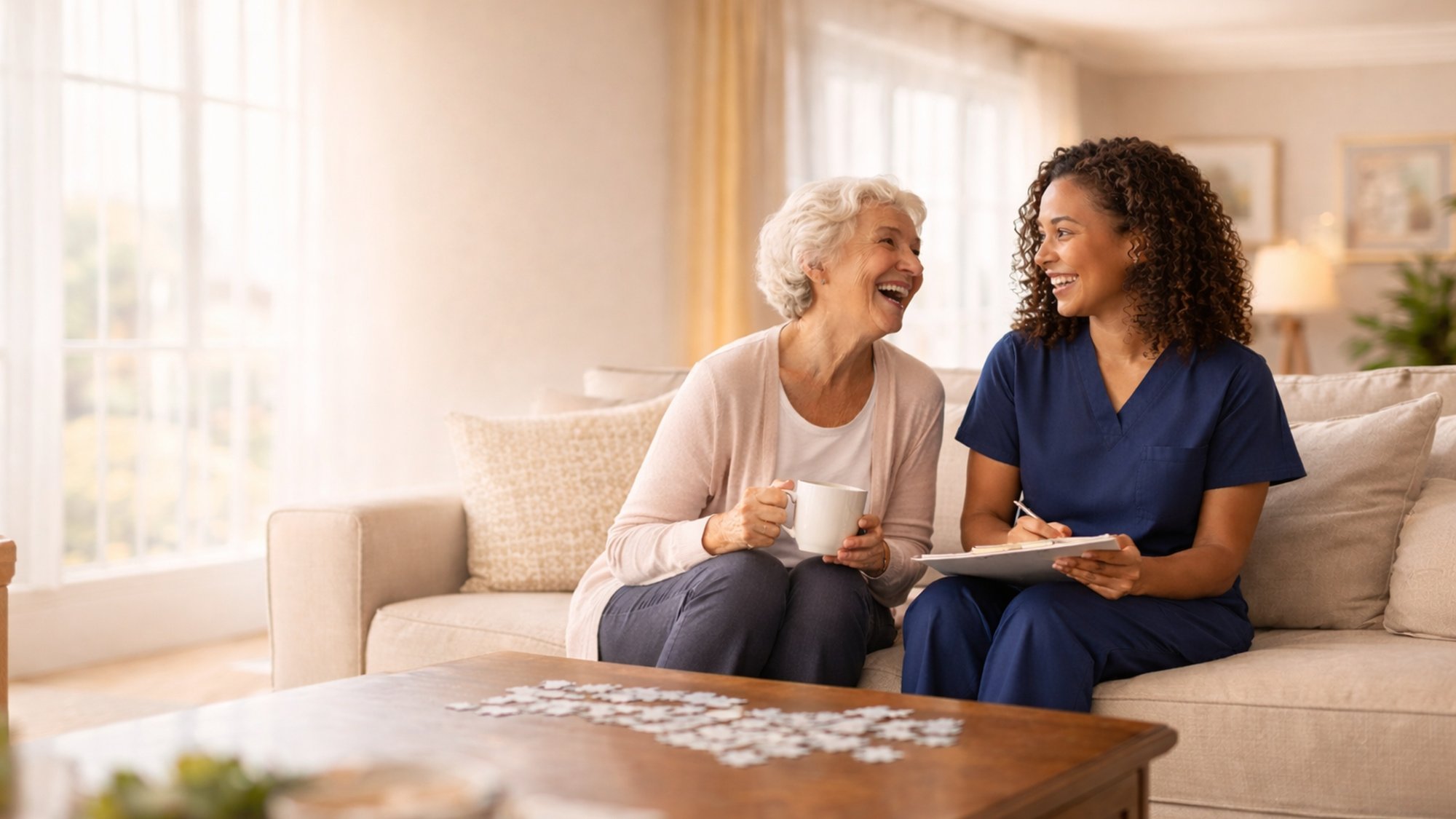 Serv caregiver with client